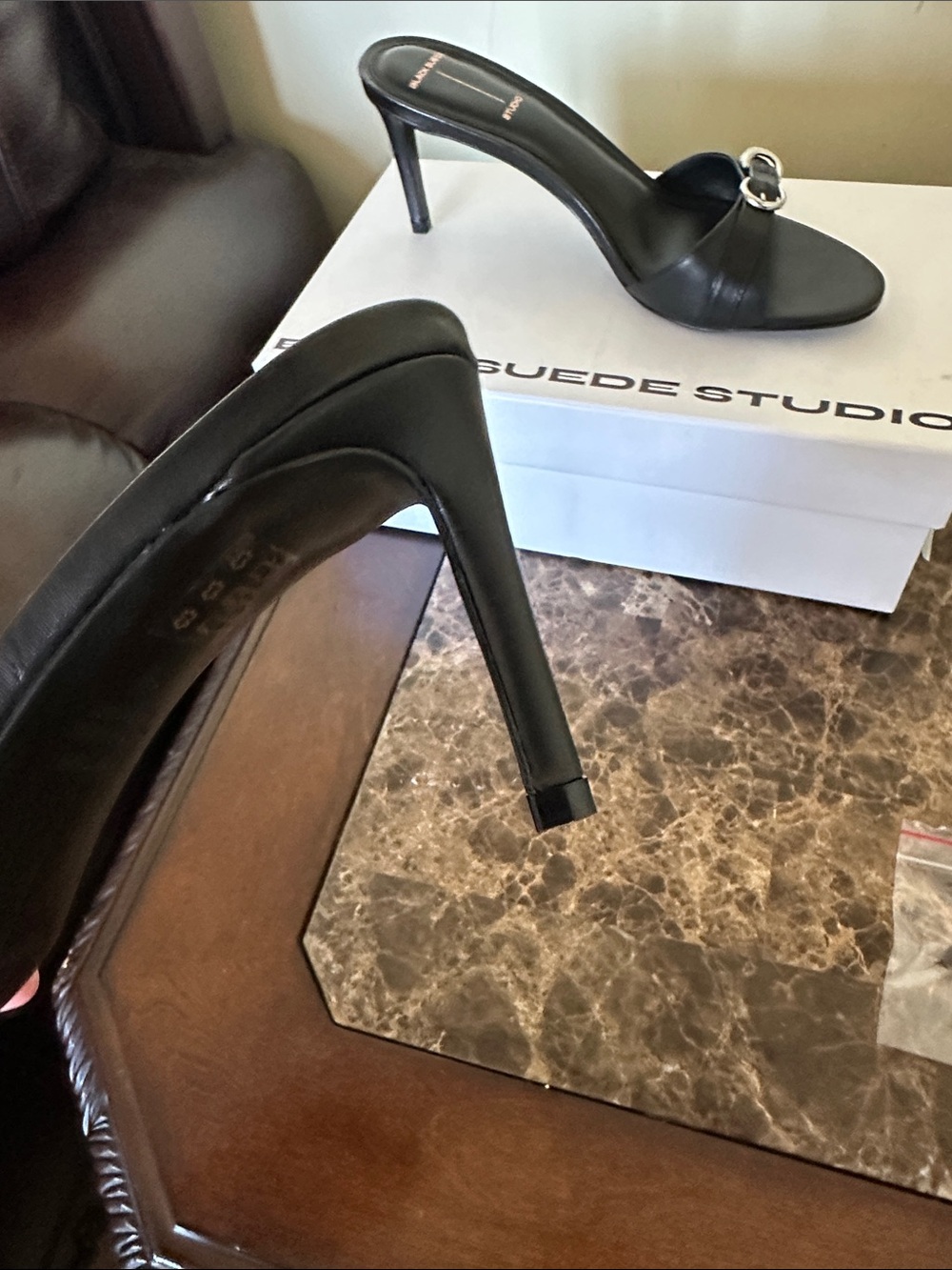 Black suede studio black heels - Picture 5 of 7